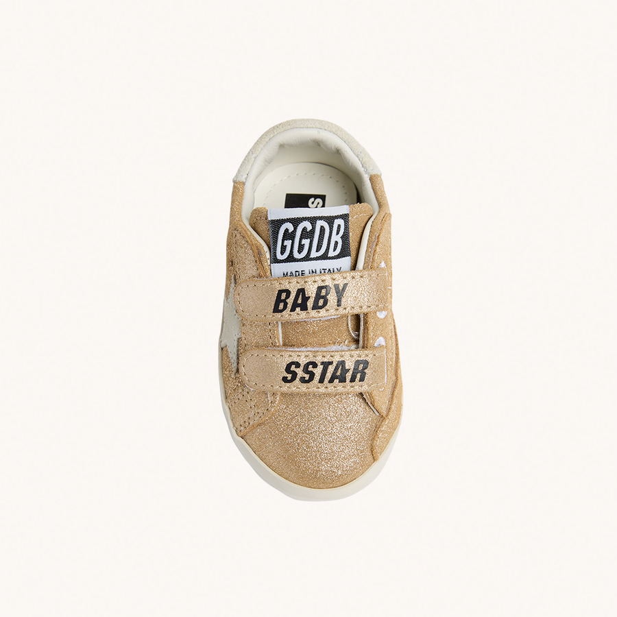 GOLDEN GOOSE - Baby School platinium et white
