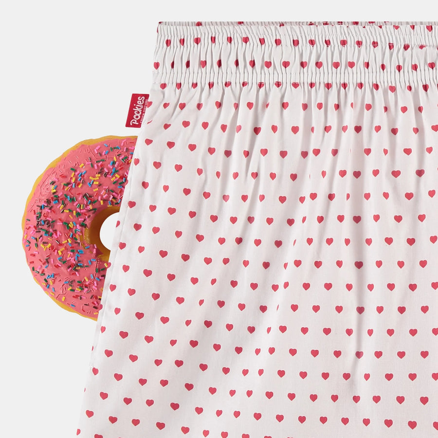 Boxer Pockies Dirty Love rouge en coton bio, vue de détail