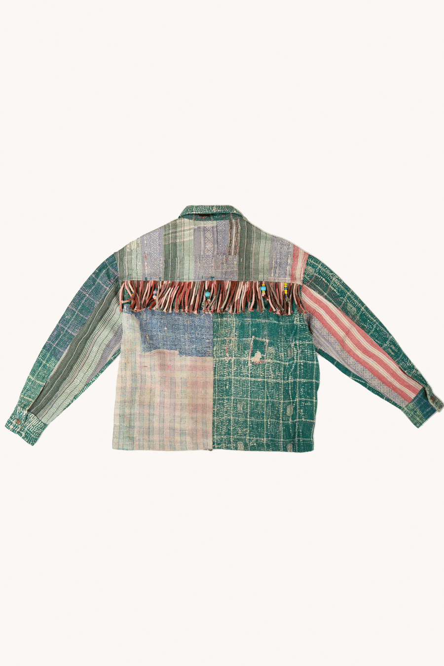 THE BLUE ISLAND - KANTHA JACKET - FRINGES