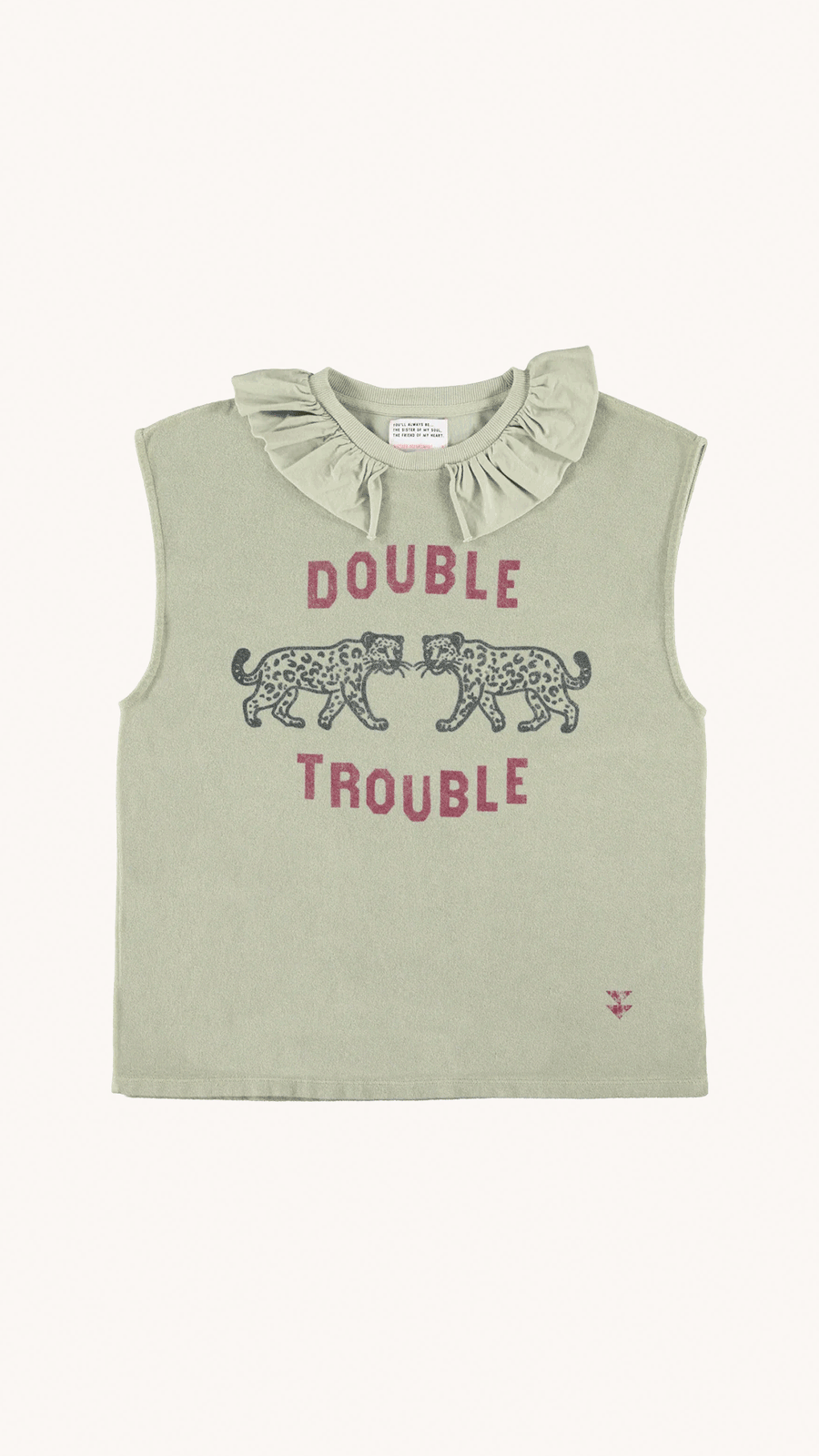 SISTERS DEPARTMENT - T-shirt à Froufrous Vert Panthère