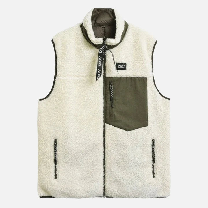 TAION - Reversible Down Vest Olive Cream