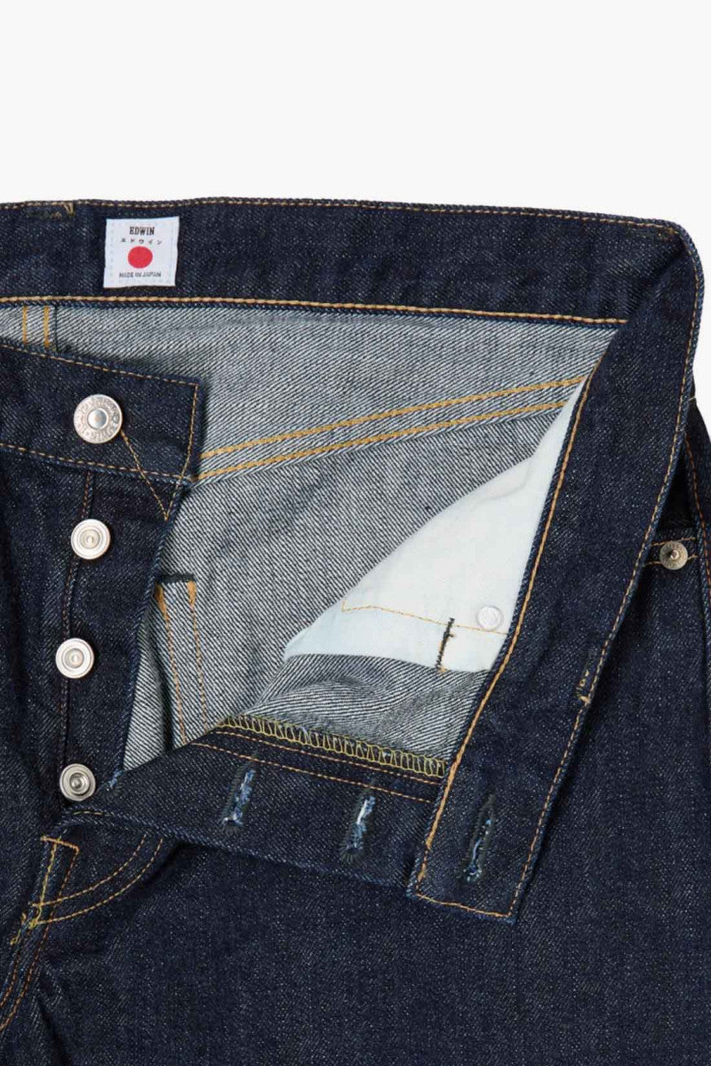 Jean homme Edwin Regular Tapered Red Selvedge blue rinsed, quatrième vue
