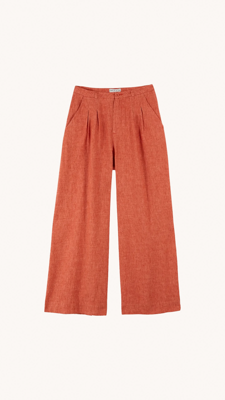 PANTALON AMPLE ROUGE DAIM