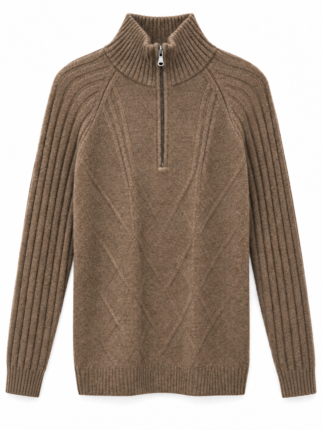 Pull camionneur homme Esthème en cachemire coloris moka, vue principale
