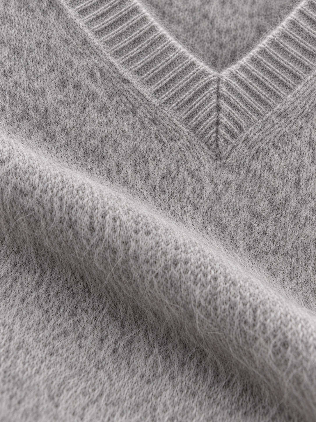 Pull col V bas arrondi Esthème raccoon coloris hibou, troisième vue