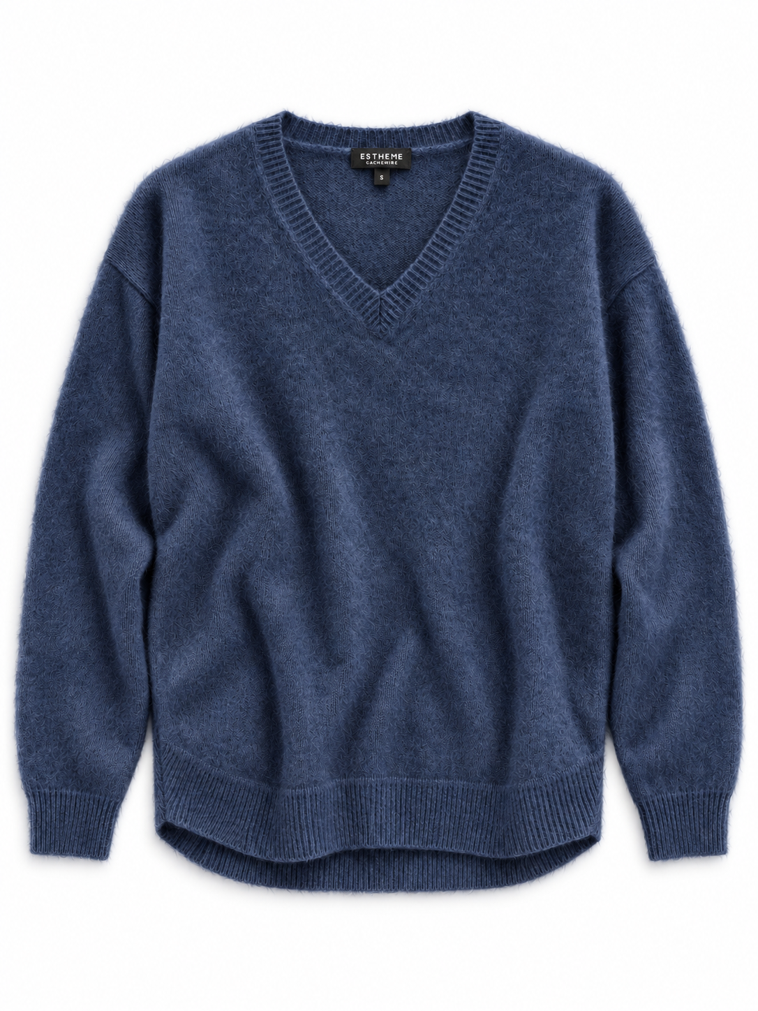 Pull col V bas arrondi Esthème raccoon coloris nuit, vue principale