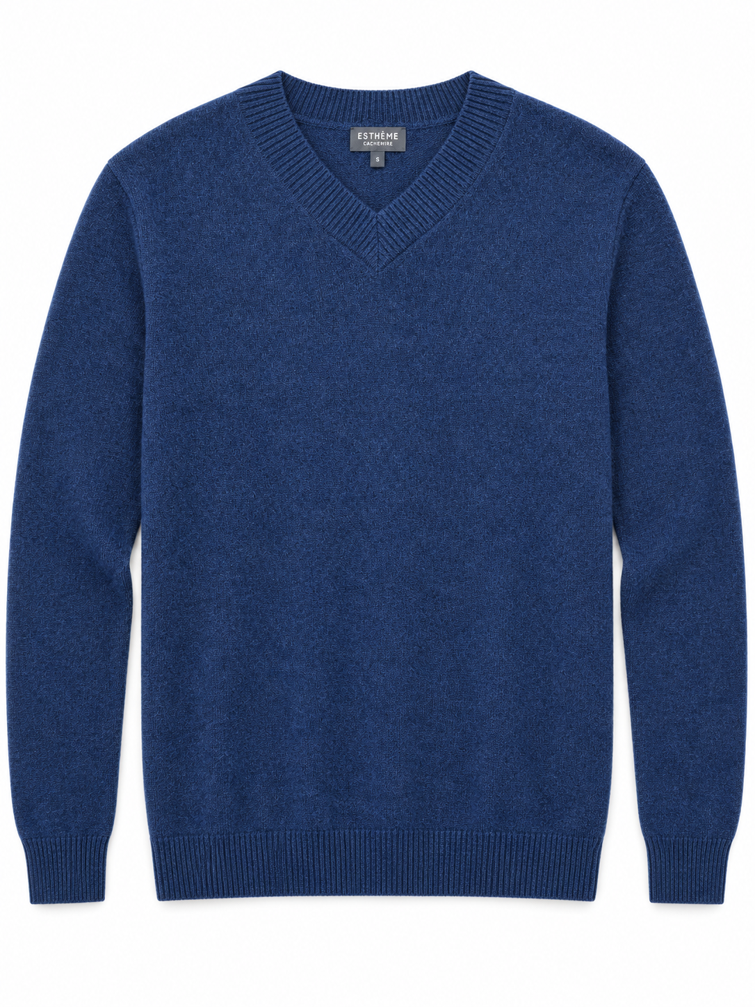 Pull col V homme Esthème en cachemire ink chiné, vue principale
