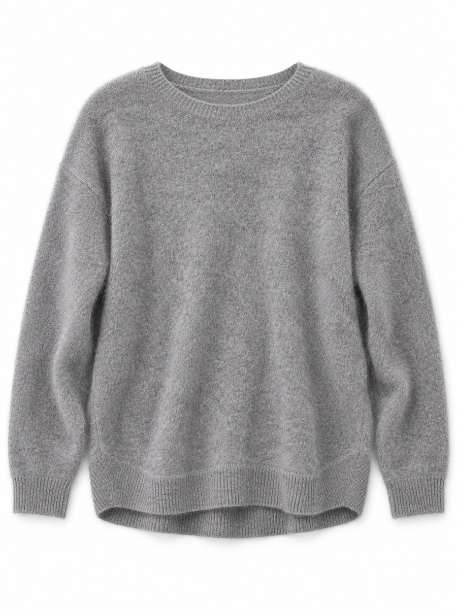 Pull ras de cou femme Esthème raccoon coloris hibou, vue principale