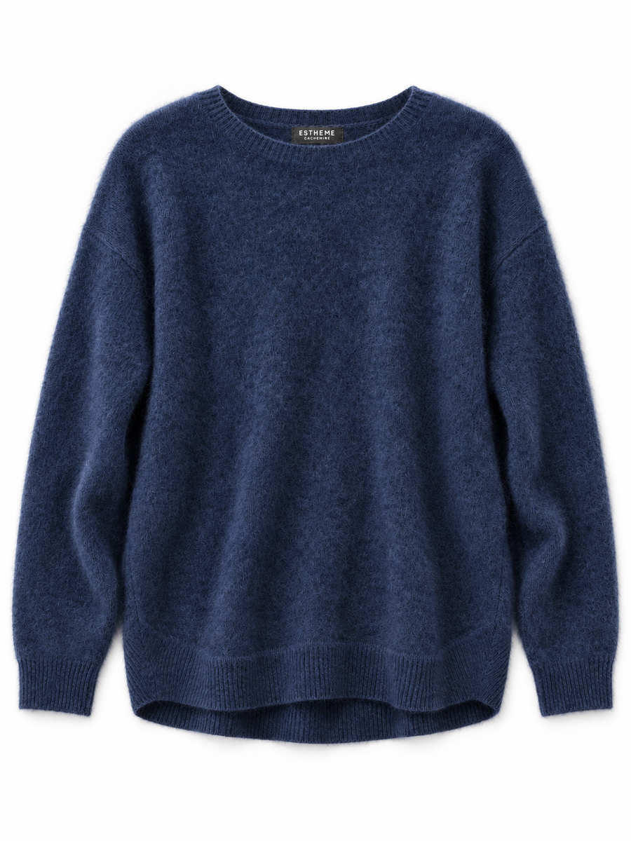 Pull ras de cou femme Esthème raccoon coloris nuit, vue principale