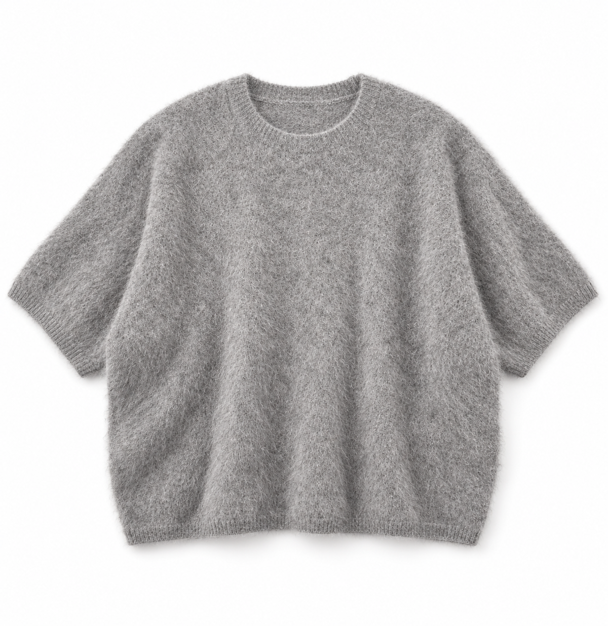 Pull ras de cou manches courtes Esthème coloris hibou, vue principale