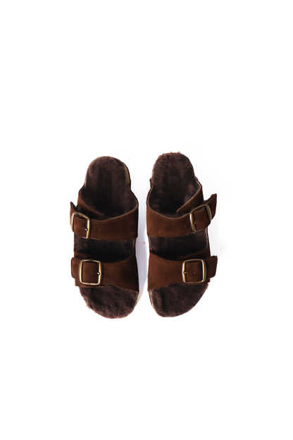 BOSABO - Mules en Velours Chocolat