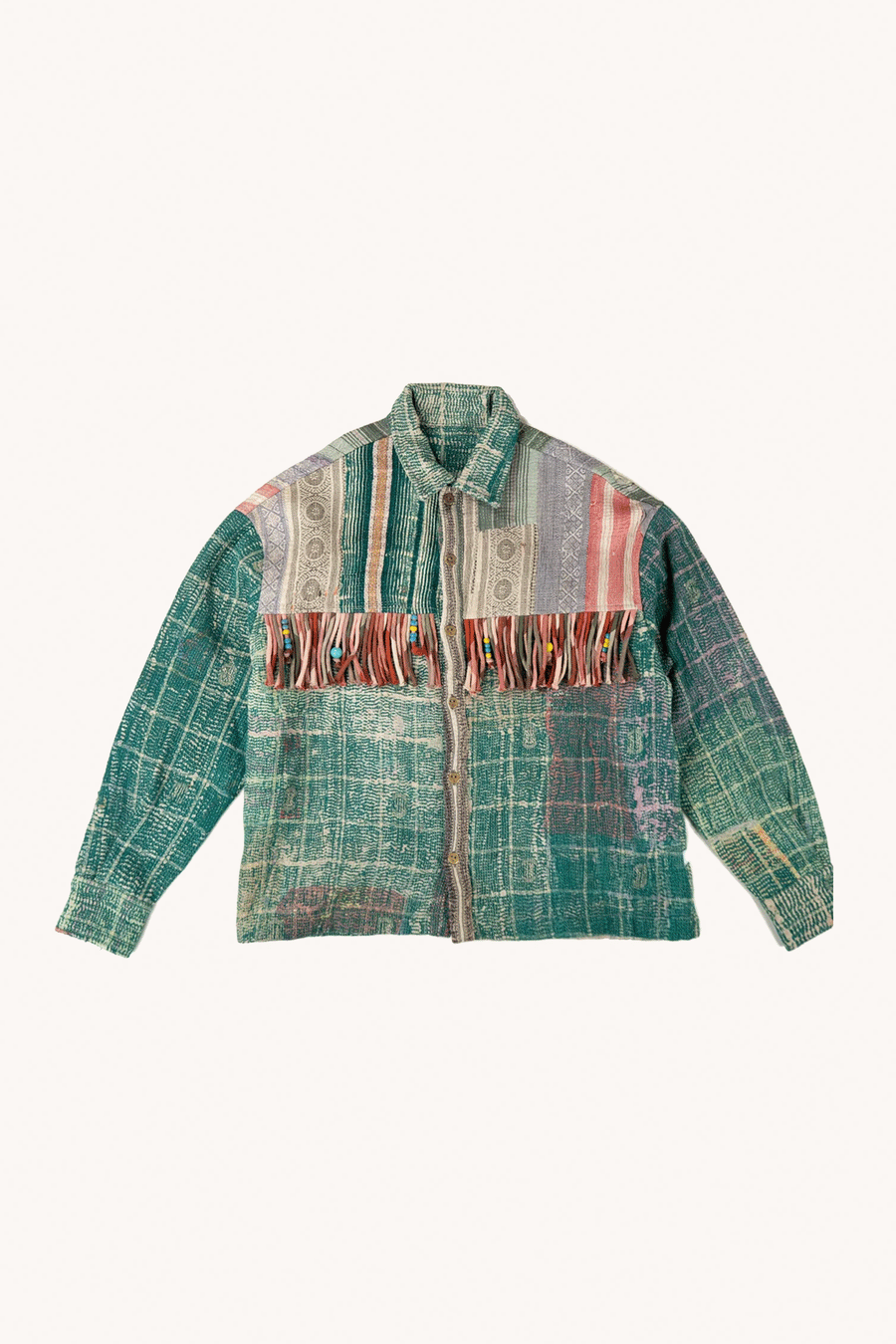 THE BLUE ISLAND - KANTHA JACKET - FRINGES