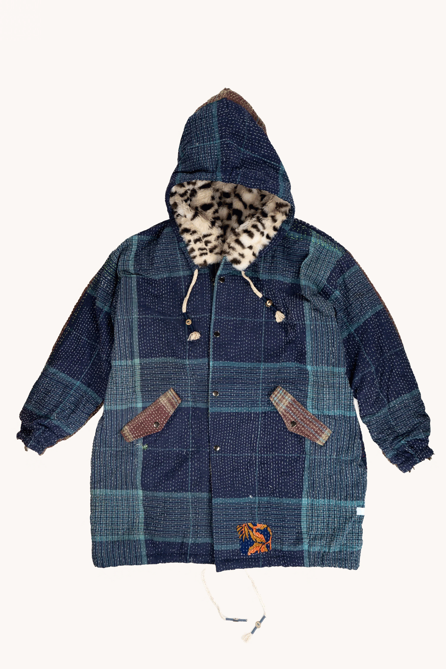 L'ÎLE BLEUE - MANTEAU LONG KANTHA FOURRÉ MEENU