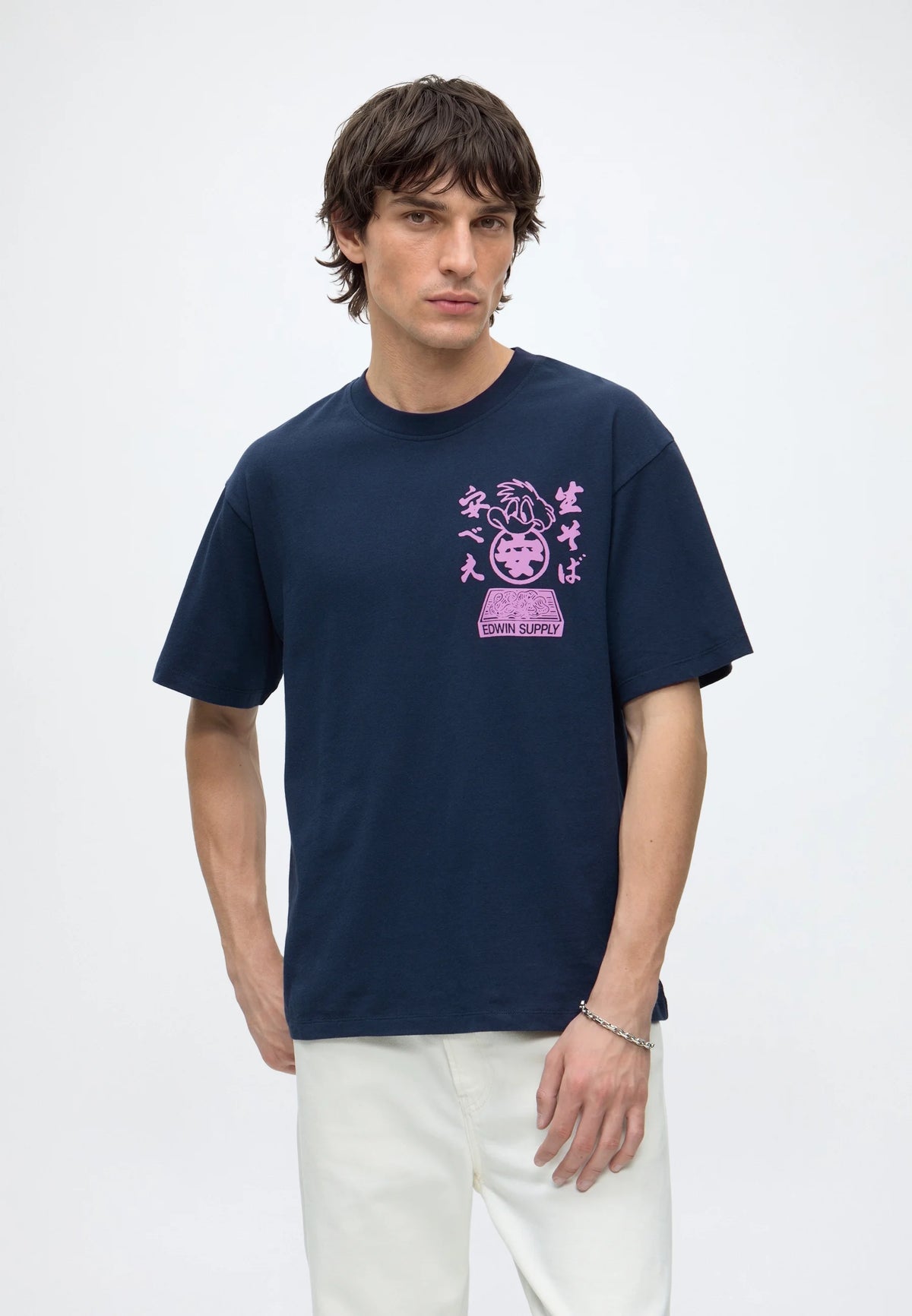 T-shirt homme Edwin Soba Yasube imprimé bleu marine, cinquième vue