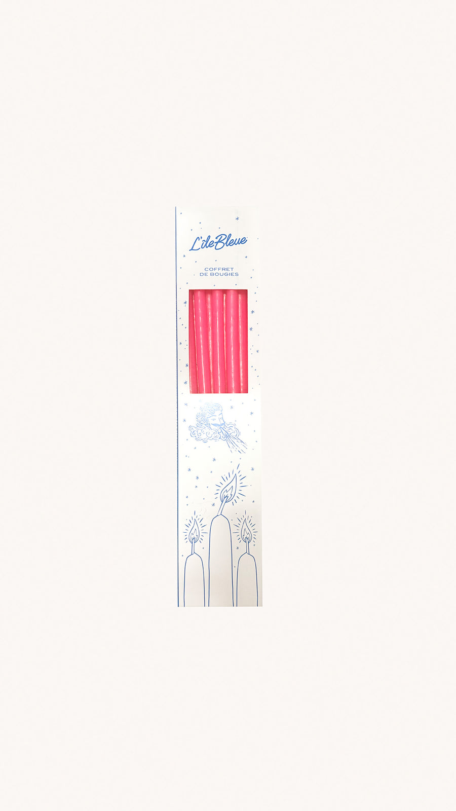 CIERGERIE DES PREMONTRES - Coffret de 10 bougies rose fluo