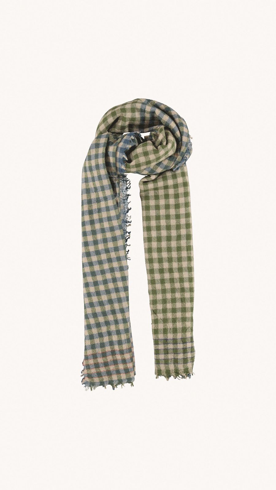 SISTERS DEPARTMENT - Foulard à Carreaux Vert et Bleu
