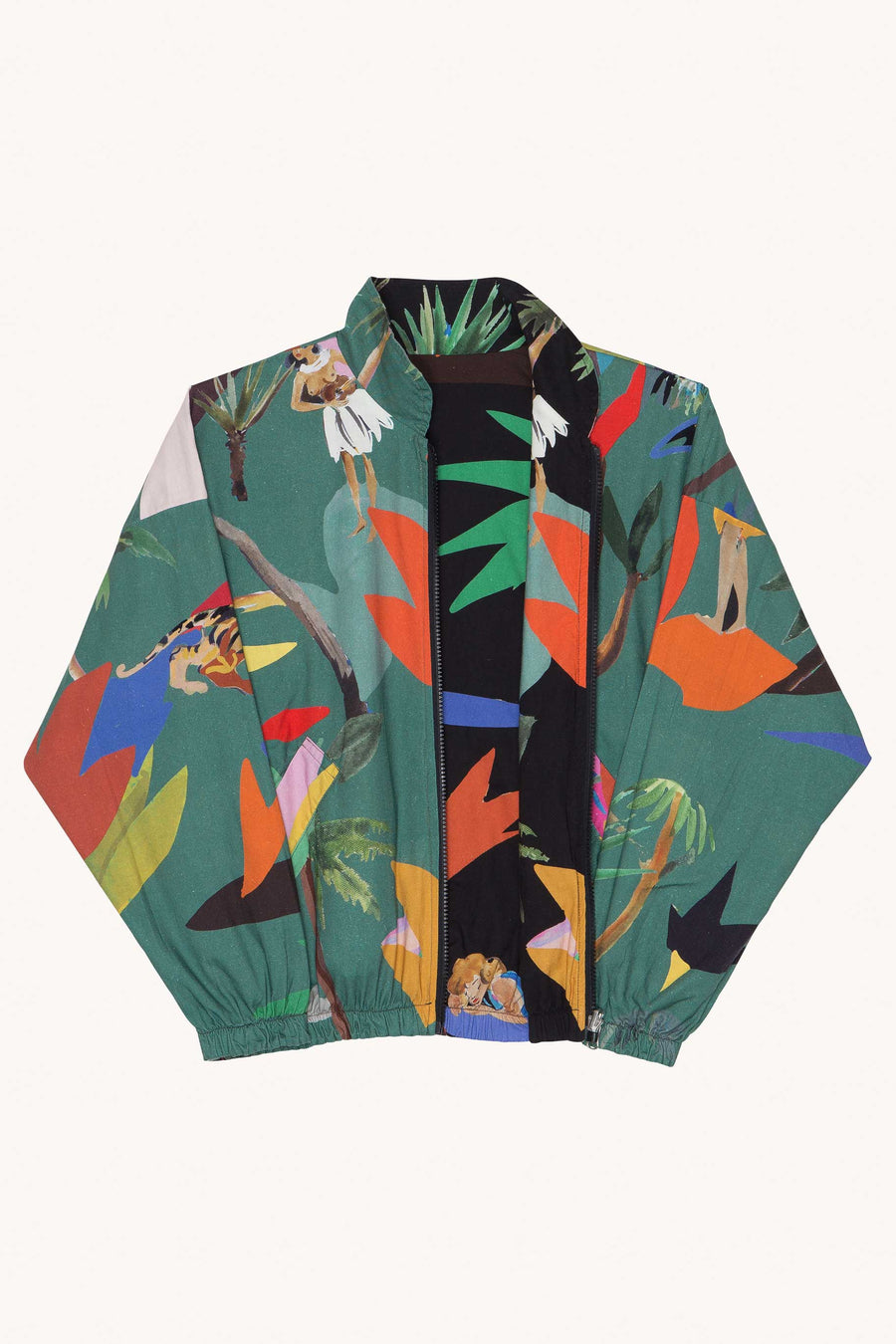 G.KERO - VESTE ANIMAL REVERSIBLE MOON TEDDY NOIR ET VERT