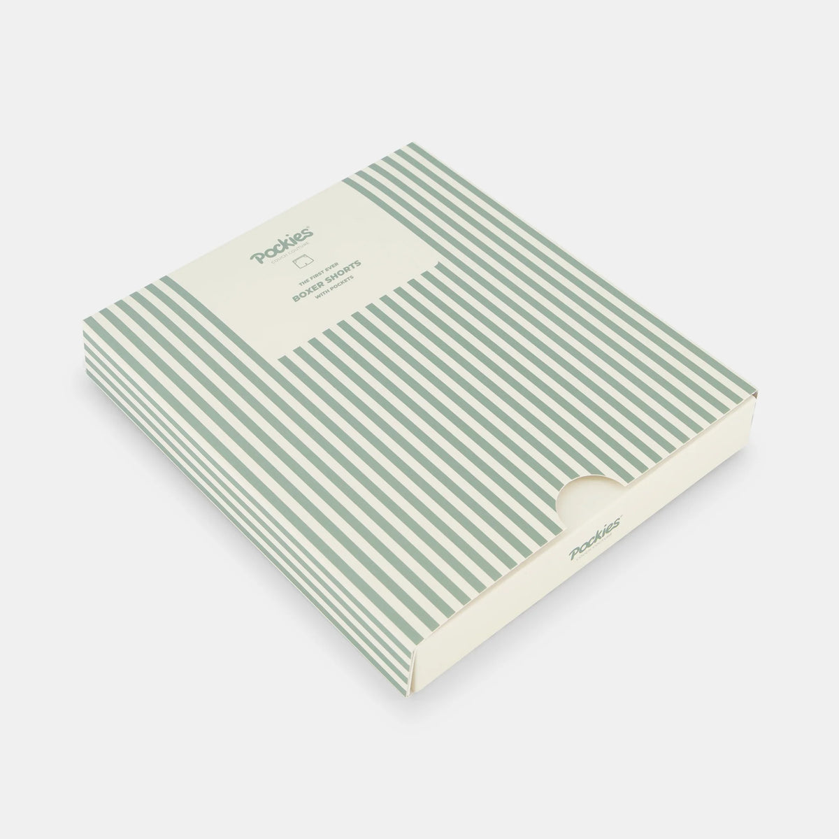 Boxer Pockies Green Striped à rayures vertes, vue complémentaire