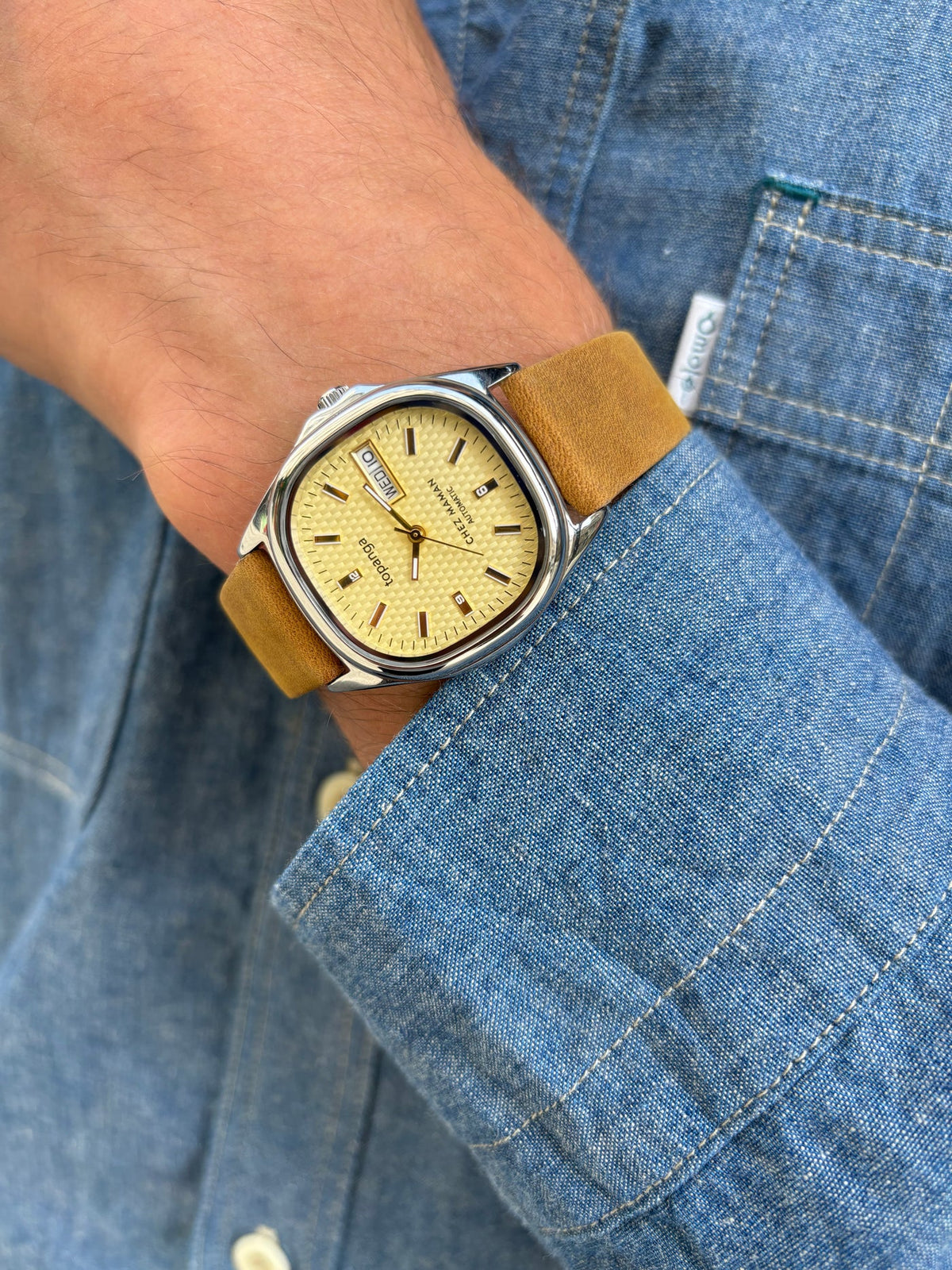 Montre Chez Maman Topanga Desert Sand cuir tan, troisième vue