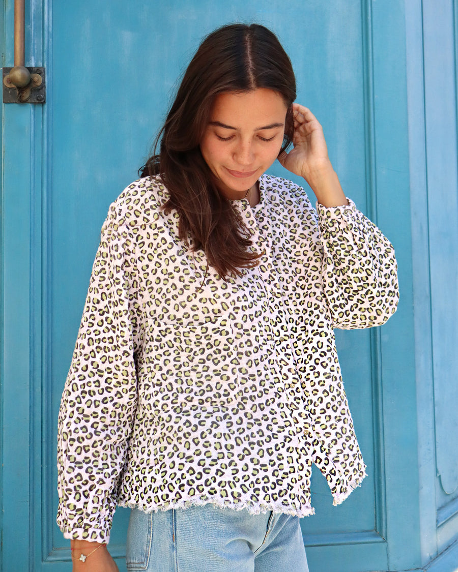 THE BLUE ISLAND - Kamini Leopard Blouse