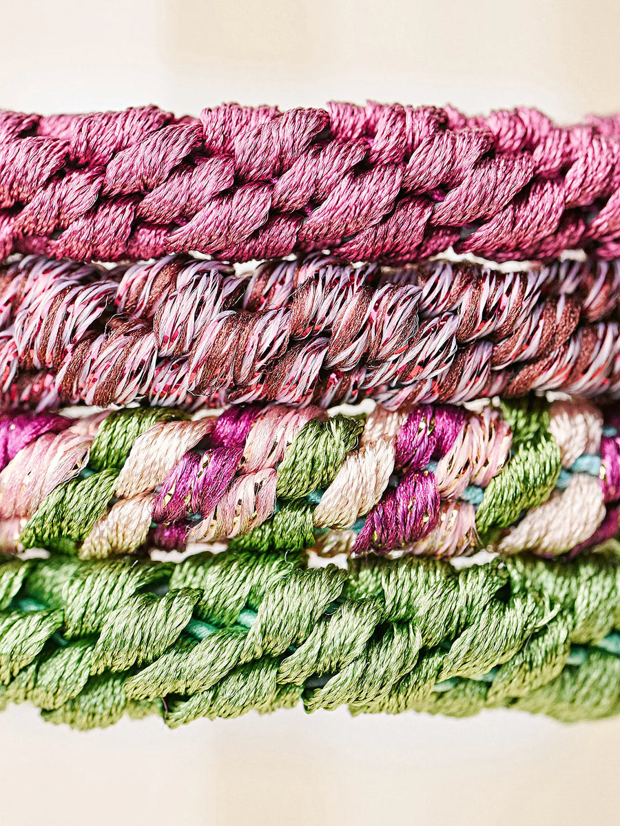 Élastiques Kknekki Bundle 66 rose et vert, détail des coloris