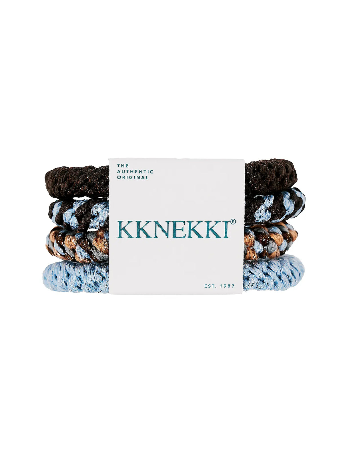 Lot de 4 élastiques à cheveux Kknekki Bundle 67 bleu et marron