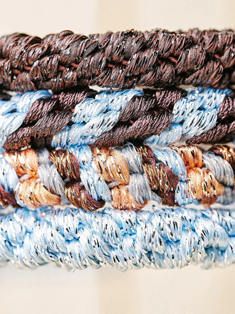 Élastiques Kknekki Bundle 67 bleu et marron, détail des coloris