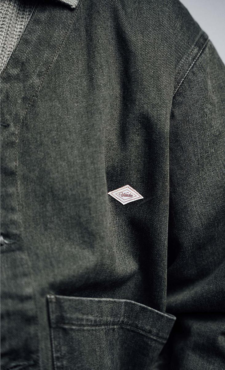 Veste homme Wooden Store Loco en coton vert, autre angle