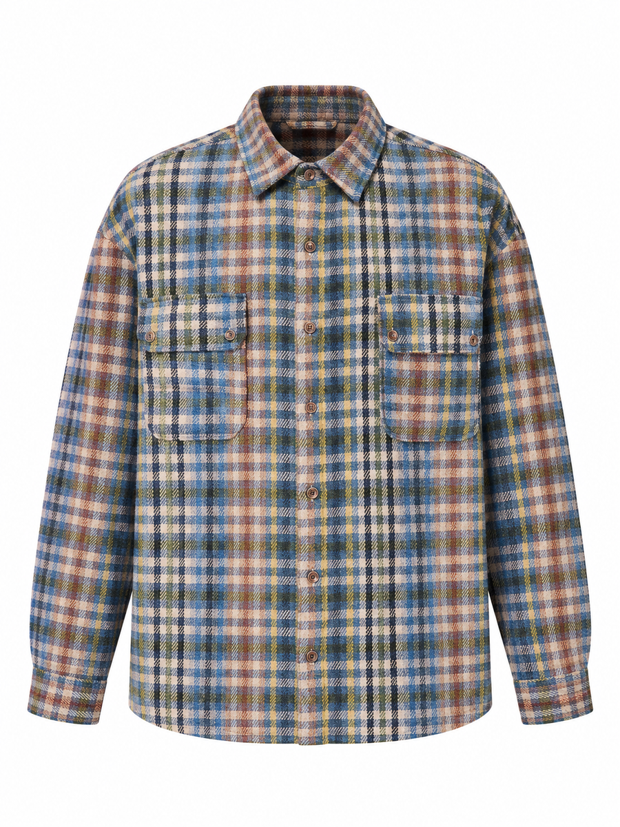 Surchemise homme Madson Camicia Patch à carreaux bleus, vue principale