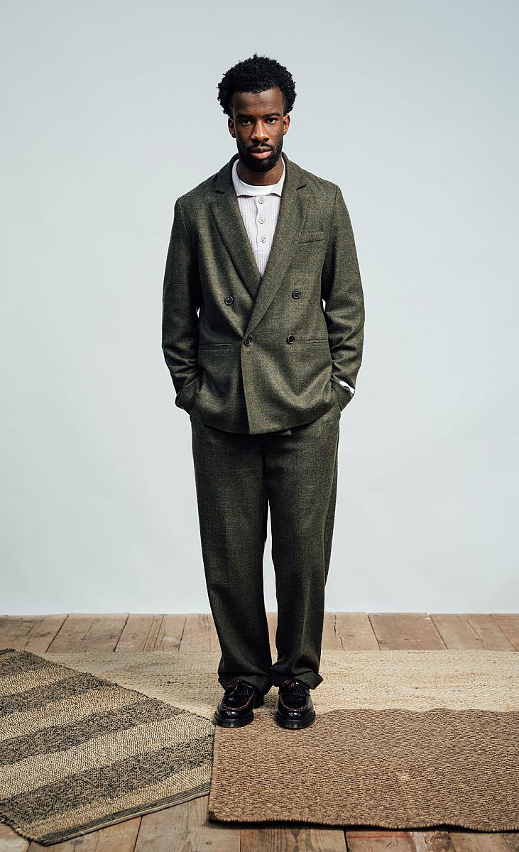 Pantalon homme Wooden Store New Vintage coloris vert, vue de détail