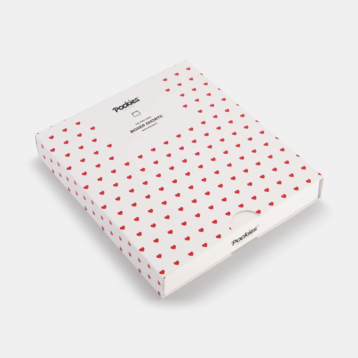 Boxer Pockies Dirty Love rouge en coton bio, dernière vue