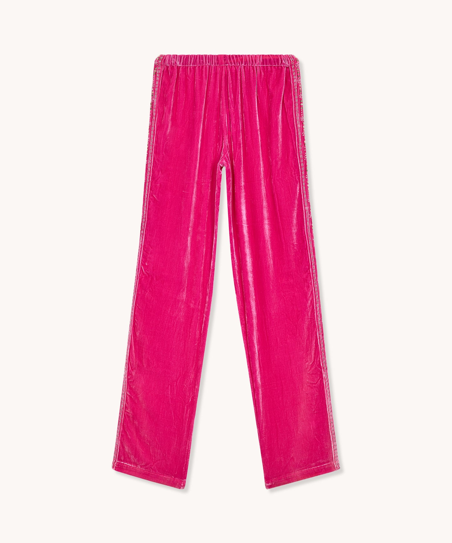 L'ÎLE BLEUE - PANTS SAYANI EMBROIDERY FUSHIA