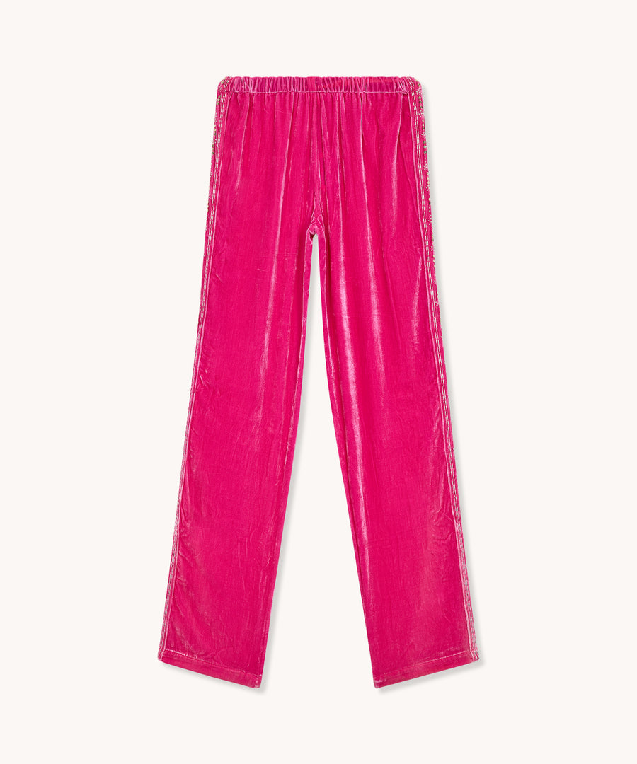 L'ÎLE BLEUE - PANTS SAYANI EMBROIDERY FUSHIA