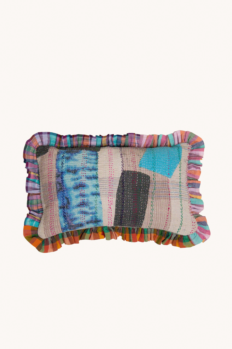 L'ÎLE BLEUE - Housse de Coussin Kantha Ocean