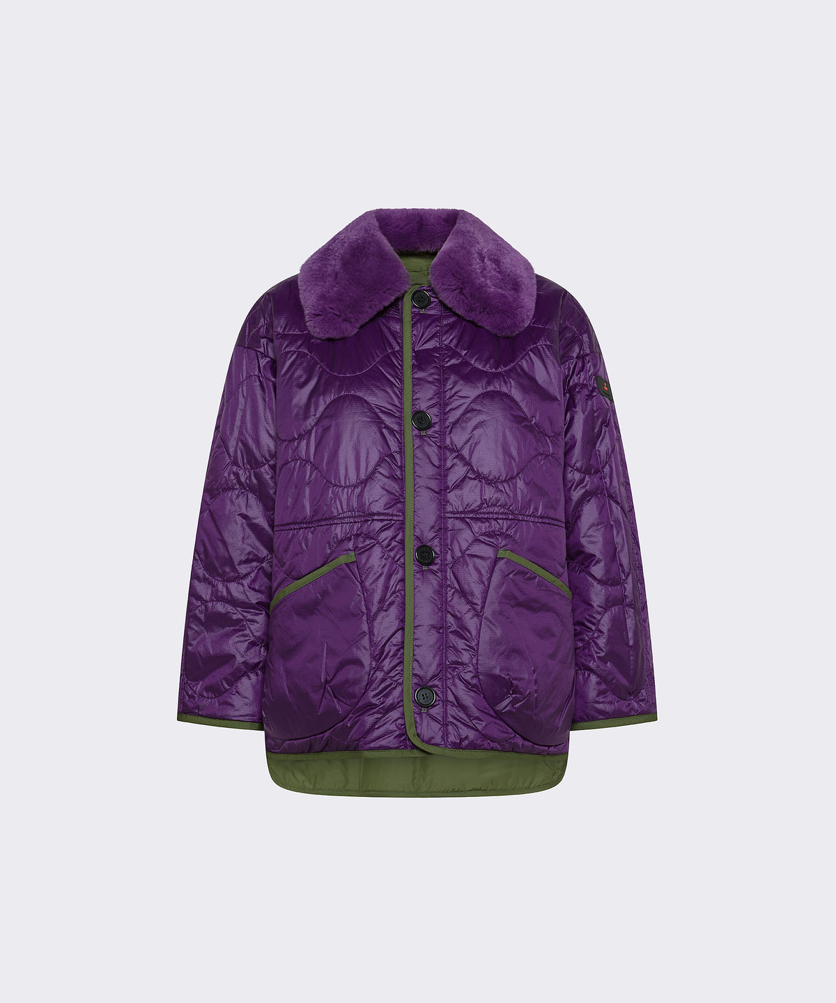 Veste Peuterey bicolore réversible avec col fourrure
