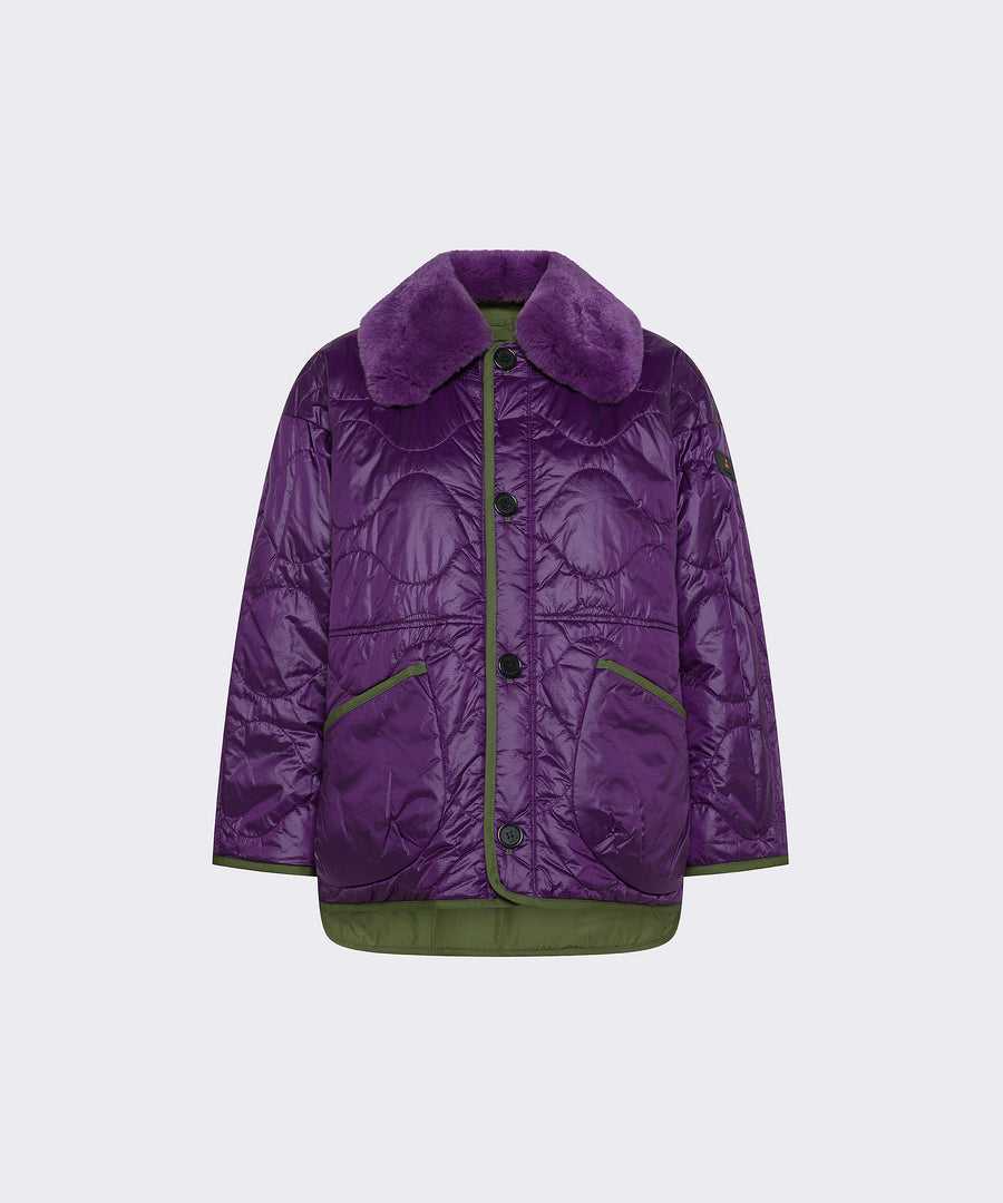 Veste Peuterey bicolore réversible avec col fourrure