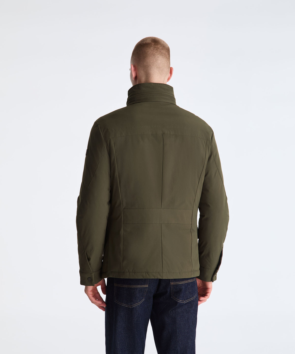 Veste technique Peuterey Stripes en vert lierre vue de dos