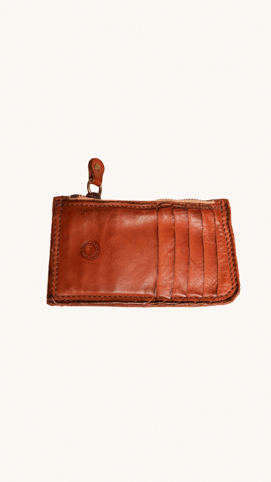 CAMPOMAGGI - Porte cartes homme en cuir cognac