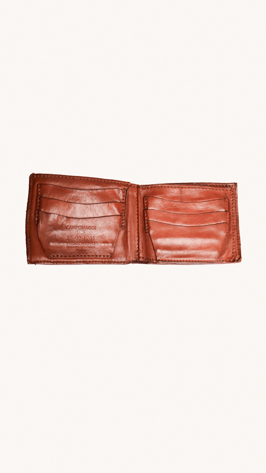 CAMPOMAGGI - Portfeuille homme en cuir cognac