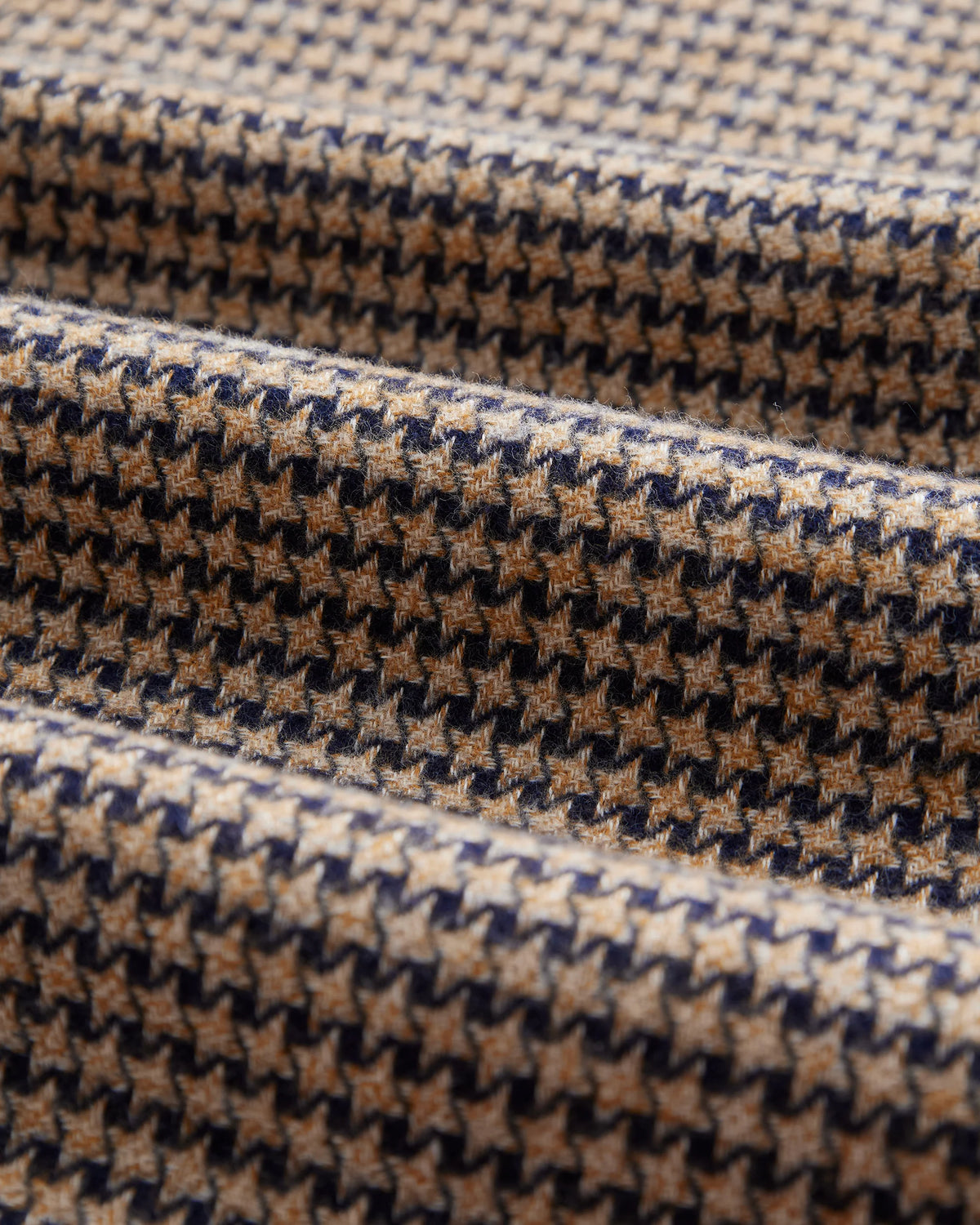 Texture flanelle coton motif pied-de-poule navy Portuguese Flannel