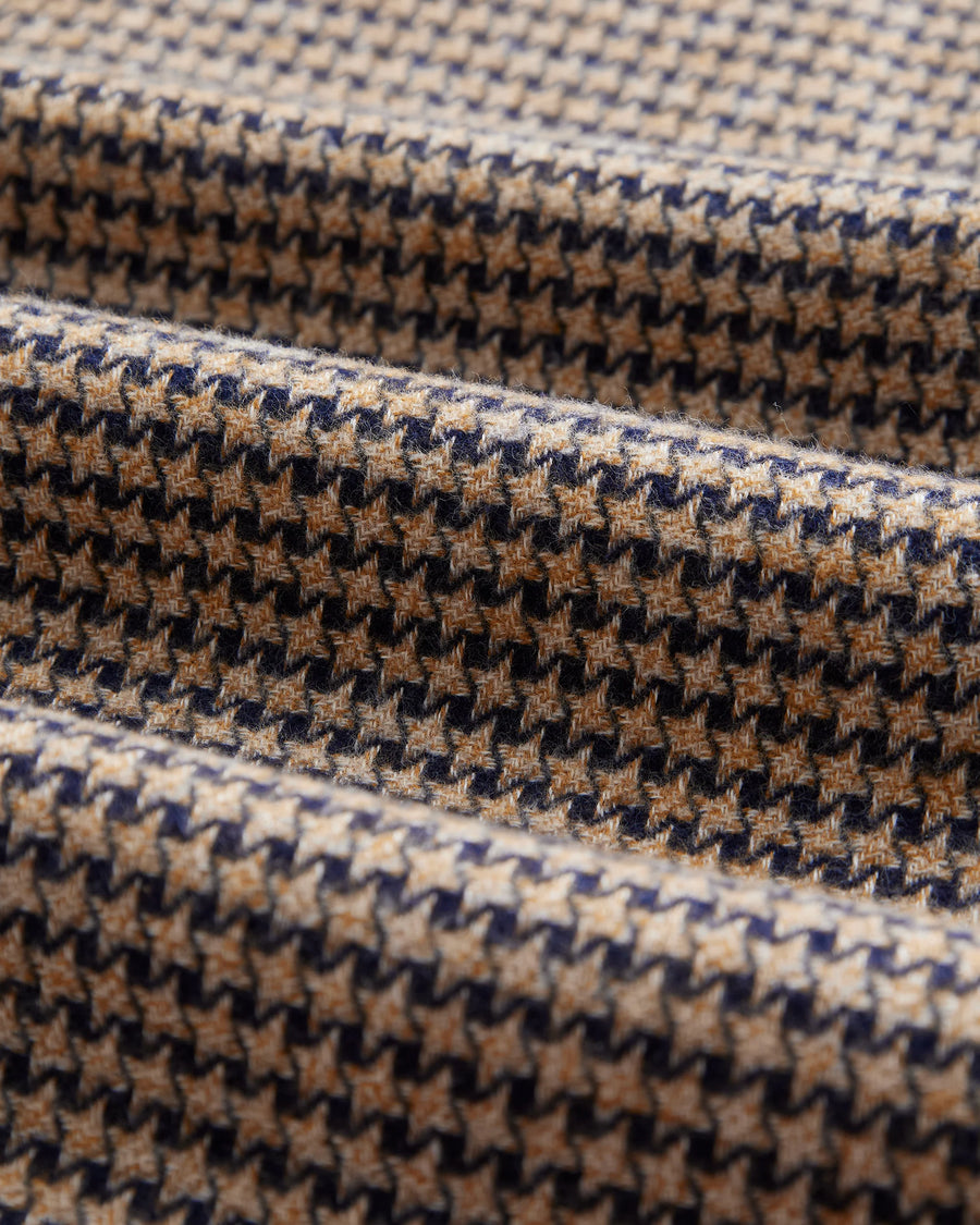 Texture flanelle coton motif pied-de-poule navy Portuguese Flannel