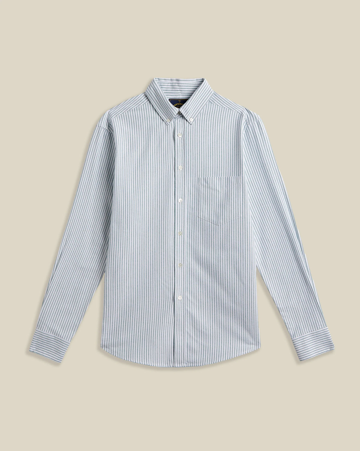 Chemise Oxford rayée Portuguese Flannel verte vue de face