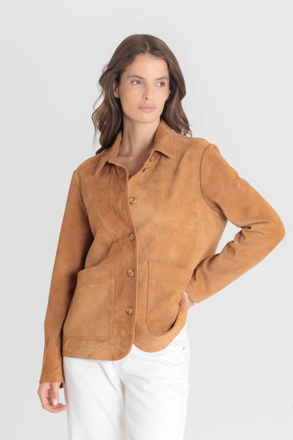 Blouson femme Serge Pariente Alexandra cuir cognac, vue complémentaire