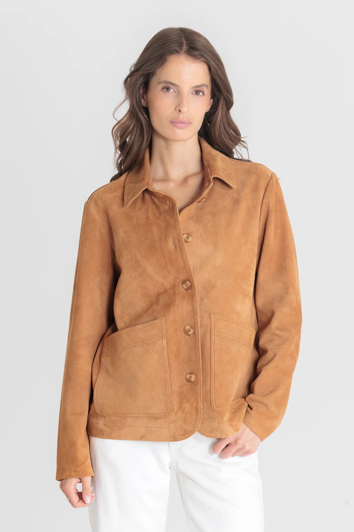 Blouson femme Serge Pariente Alexandra cuir cognac, vue principale