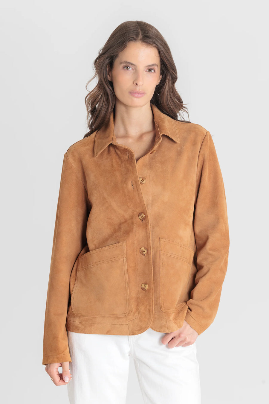 Blouson femme Serge Pariente Alexandra cuir cognac, vue principale