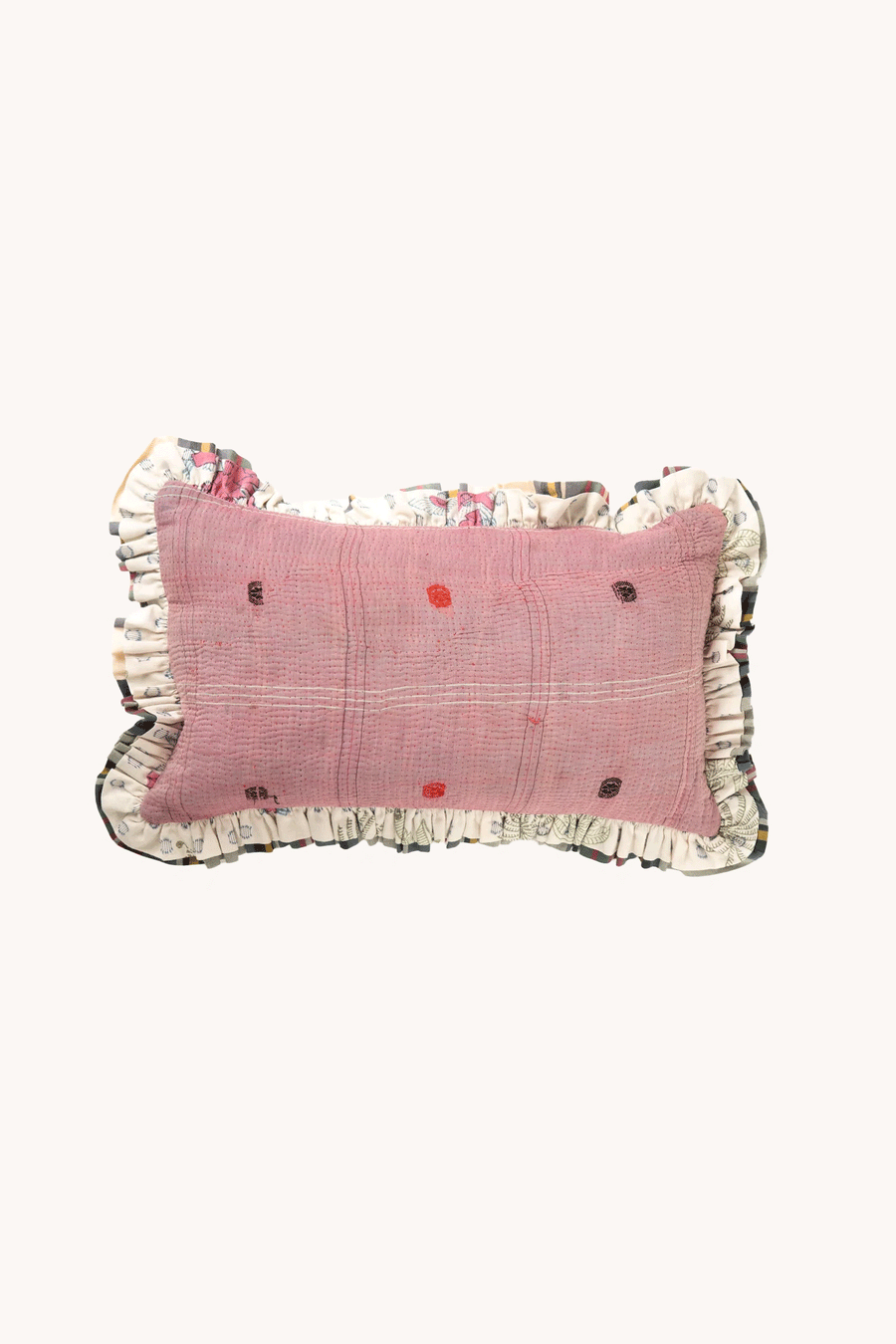 L'ÎLE BLEUE - COUSSIN EN KANTHA MULTICOLOR