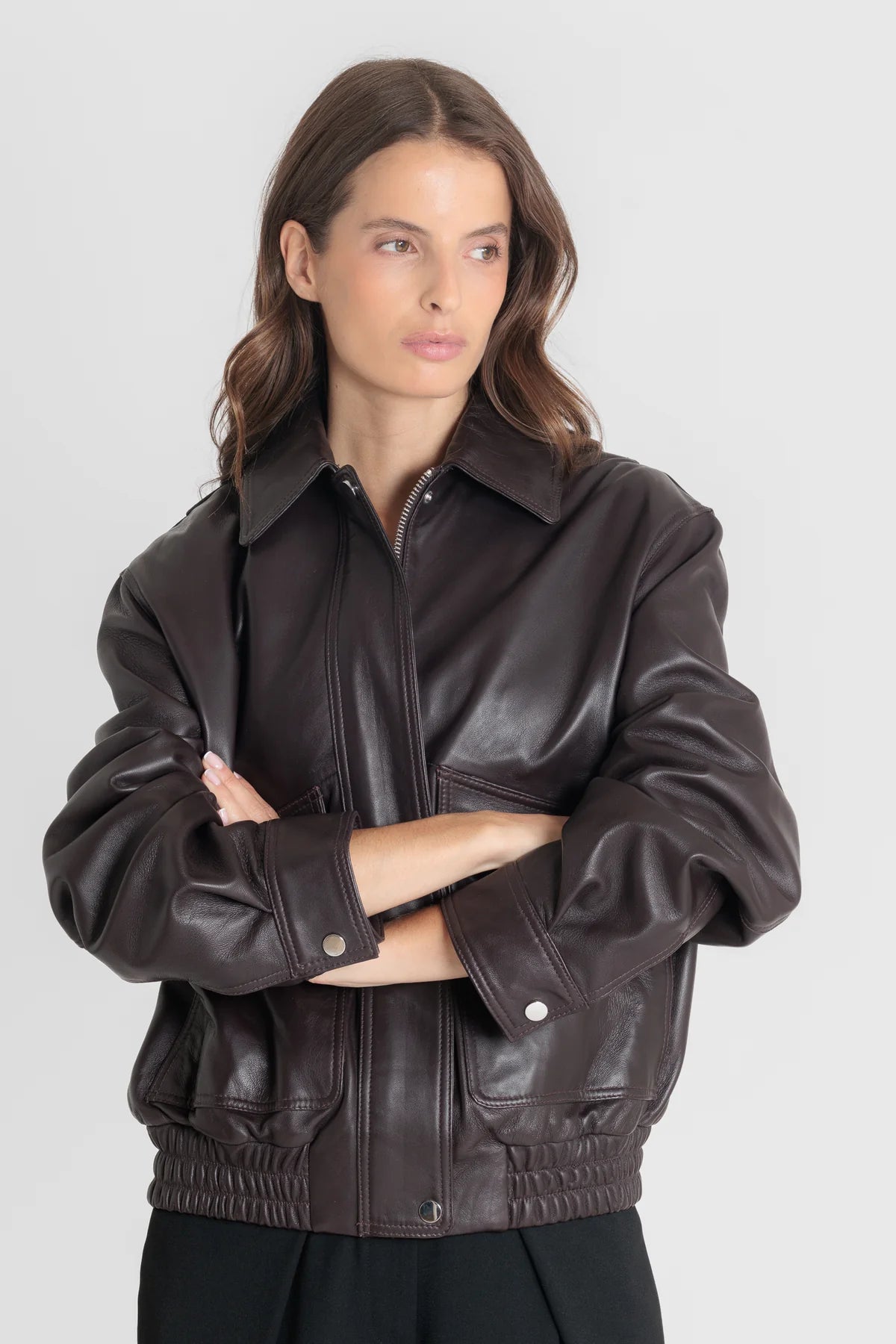 Bombardier cuir femme REYNA Dark Wine 