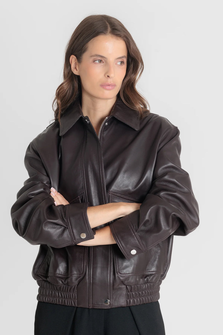 Bombardier cuir femme REYNA Dark Wine 
