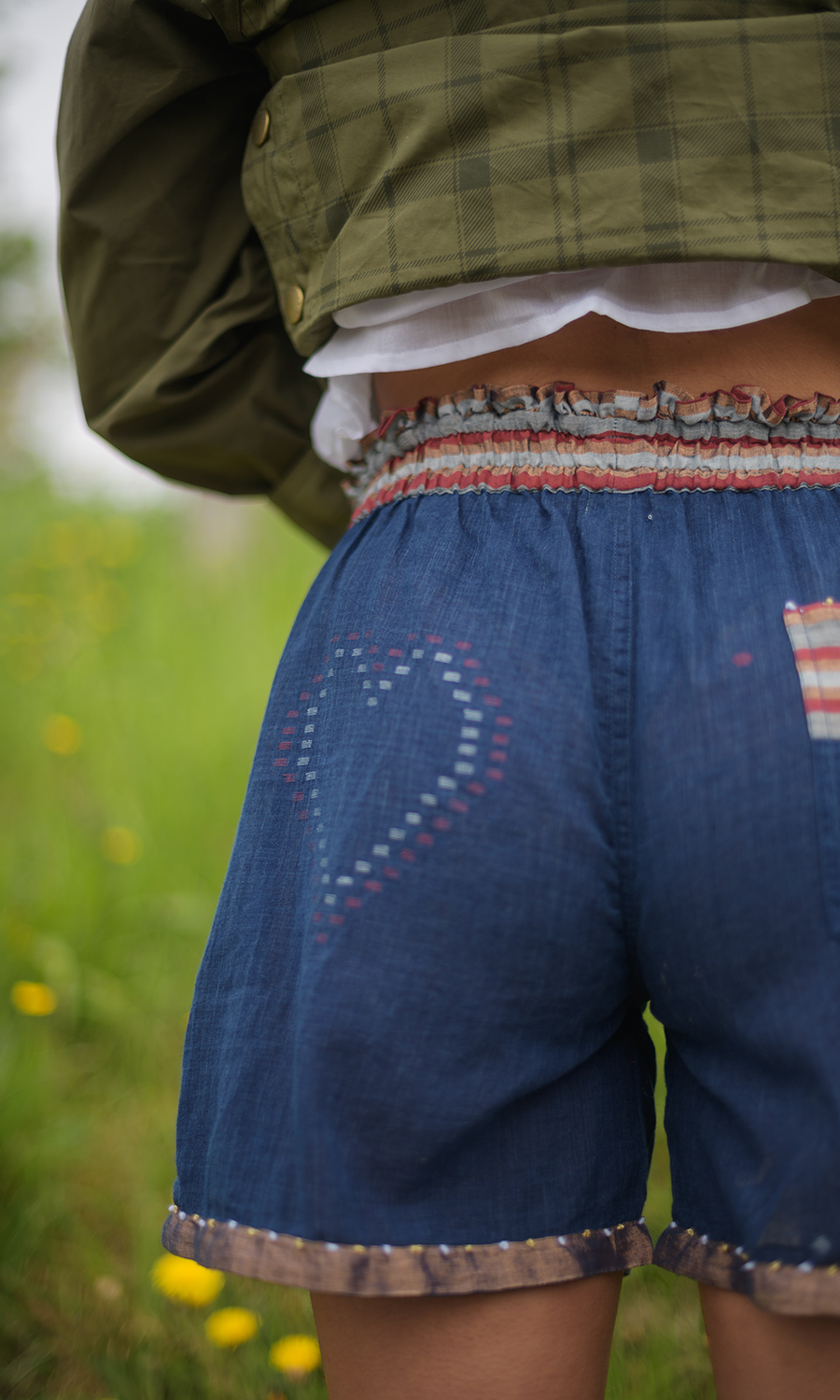 L'Ile Bleue - Short Coton Jamdani Bleu