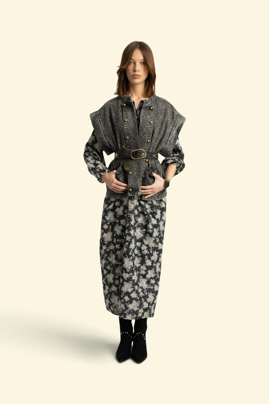 SISTERS DEPARTMENT - Gilet Sans Manches Léopard Gris